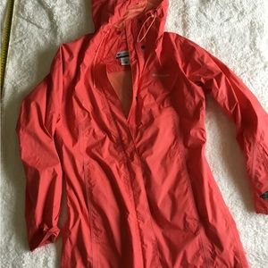Columbia coral/salmon coloured rain jacket